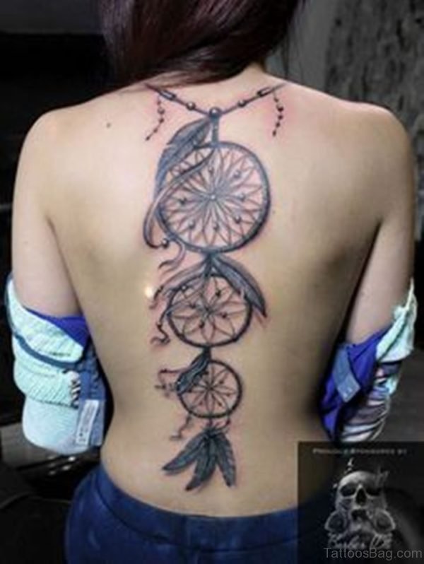 Dreamcatcher Tattoos On Back