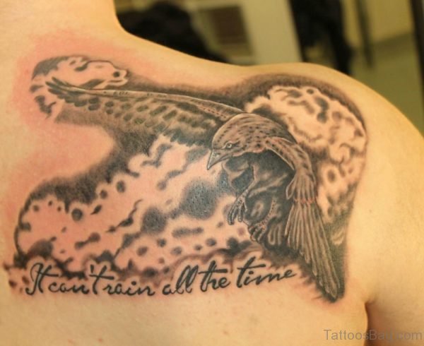 Eagle And Wording Tattoo
