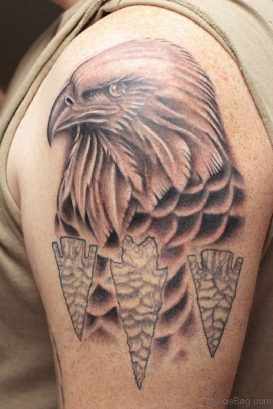 Eagle Head Tattoo Design On Shoulder