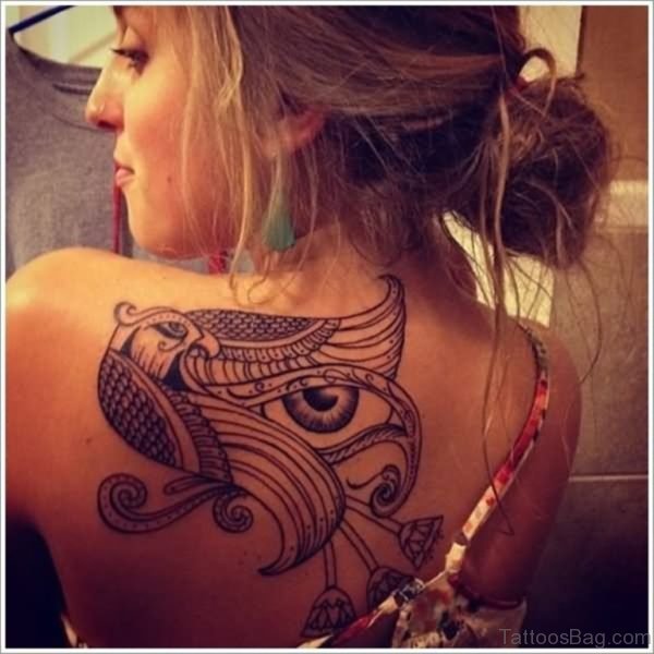 Egyptian Tattoo On Left Back Shoulder