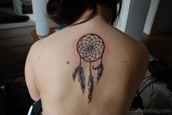 Elegant Dreamcatcher Tattoo On Back