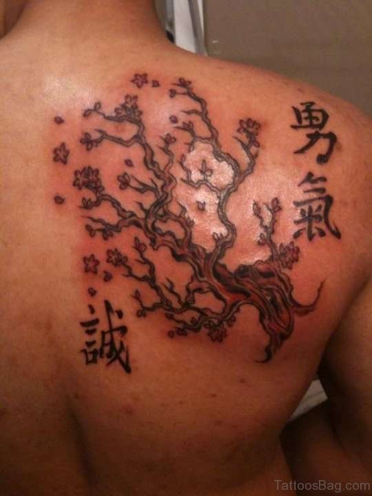 Elegant Japanese Cherry Blossom Tattoo