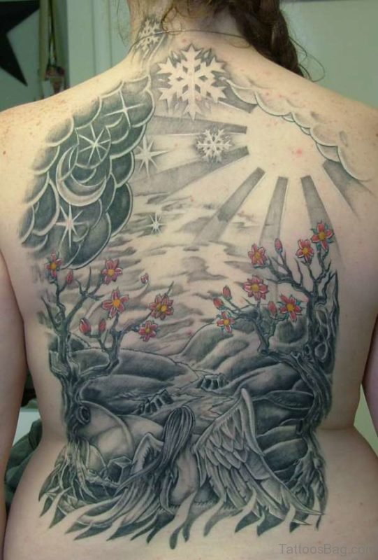 Elegant Back Tattoo
