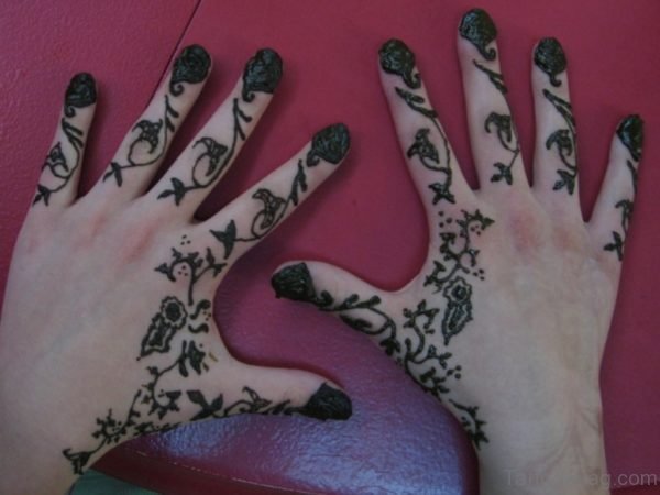 Elegant Henna Flower Tattoo Design