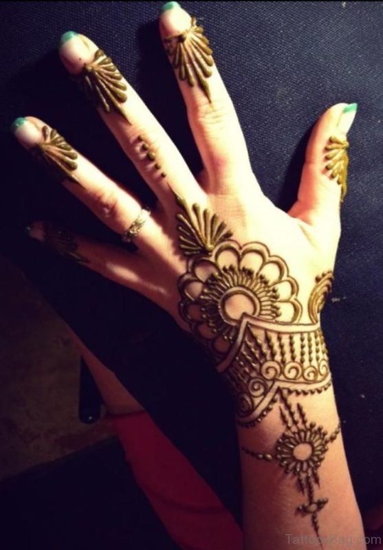 Elegant Henna Flower Tattoo