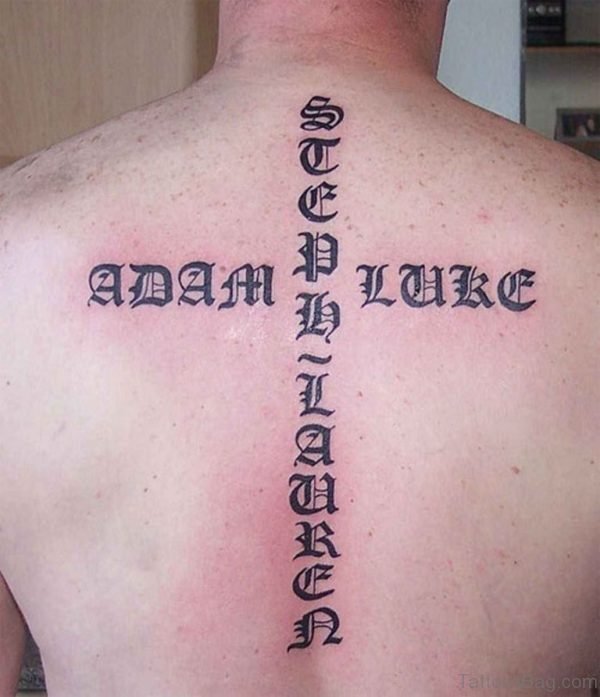  Old English Tattoo On Back