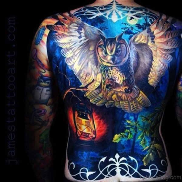 Elegant Owl Tattoo