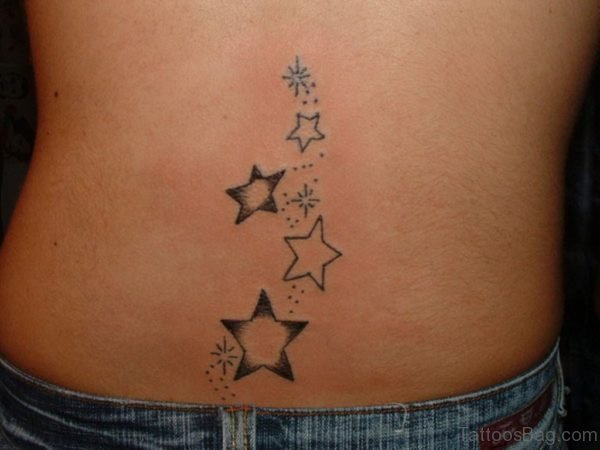 Elegant Stars Tattoo On Back