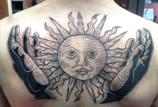 Elegant Sun Tattoo Design