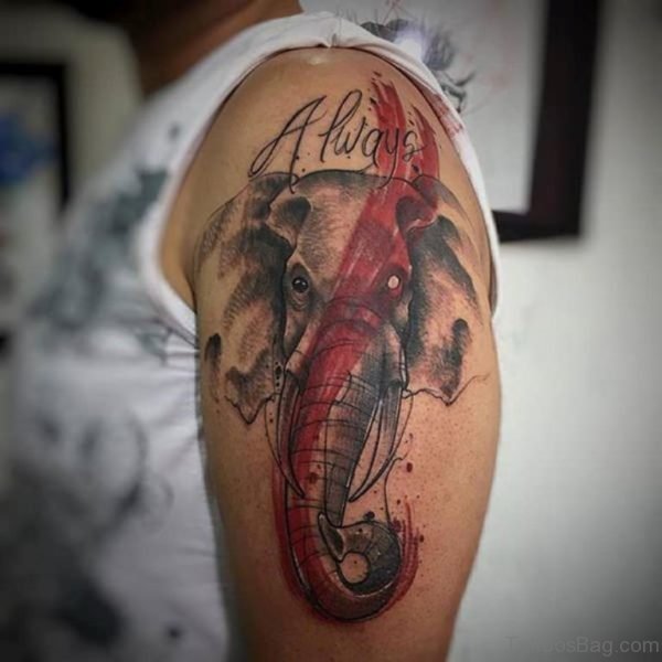 Elephant Face On Left Shoulder