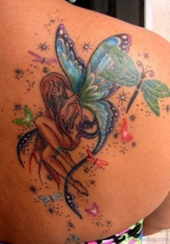 50  Sweetened Dragonfly Tattoo On Back