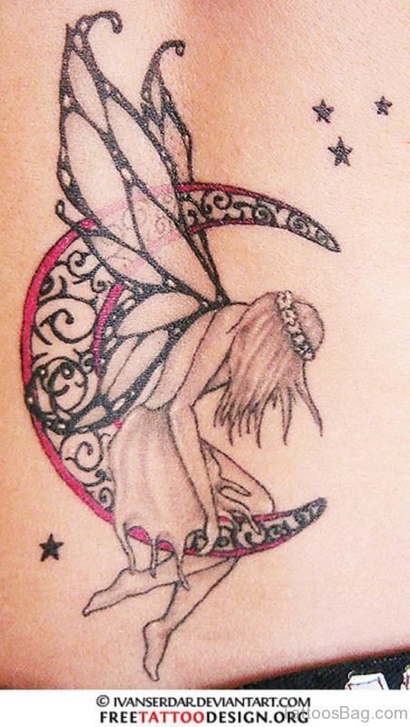 Fairy Moon Tattoo Design