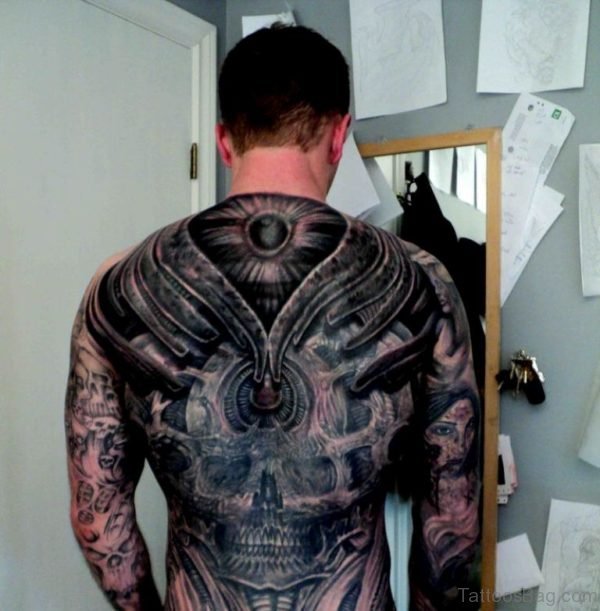 Fancy Biomechanical Tattoo