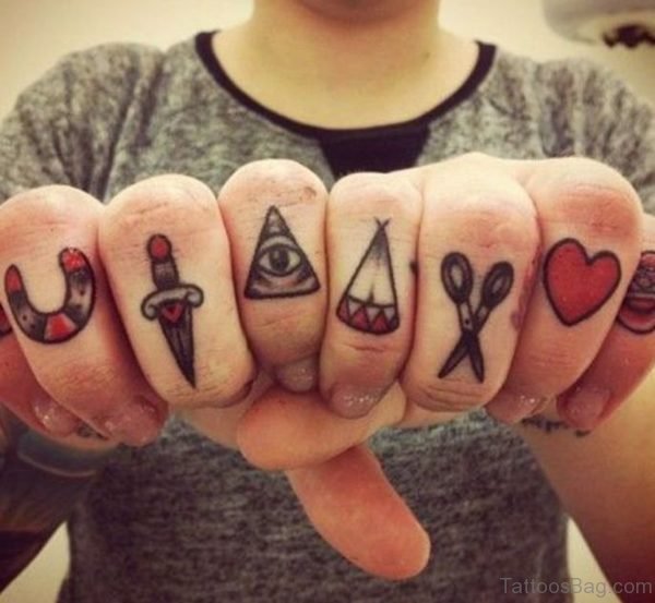 Fancy knuckle Tattoo-TB1029