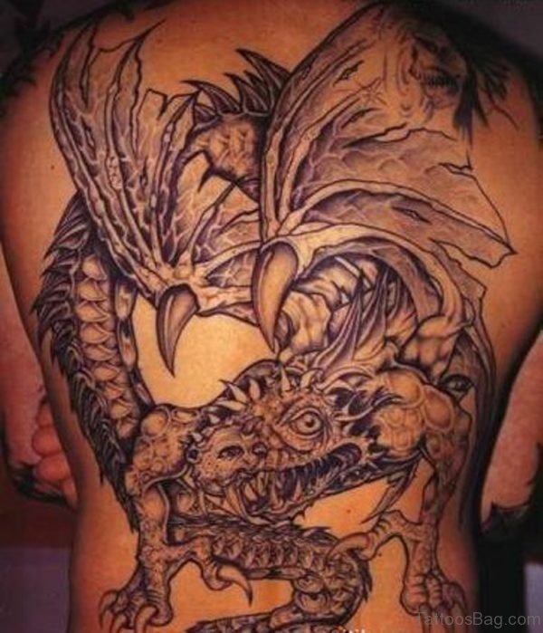 Fantastic Dragon Tattoo On Back