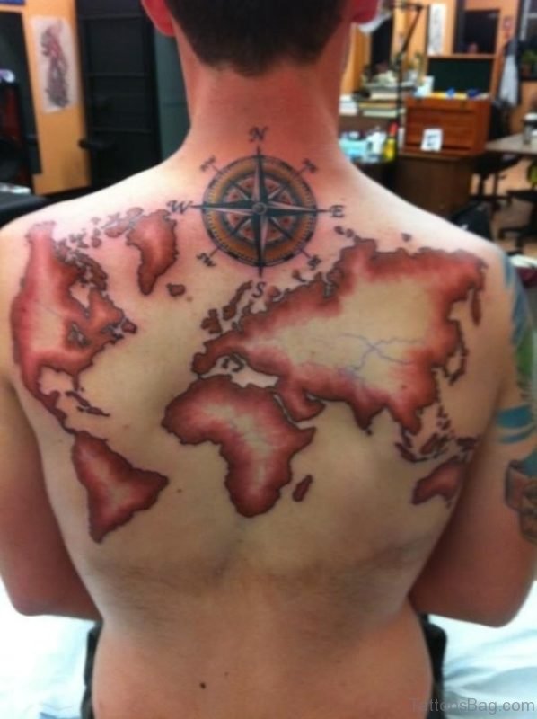 Fantastic World Map Tattoo Design