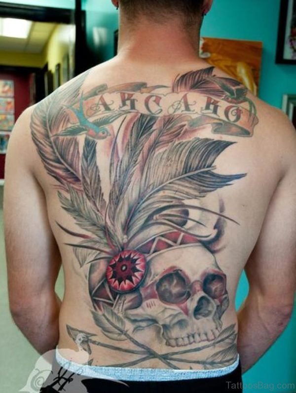 Feather Skull Tattoo