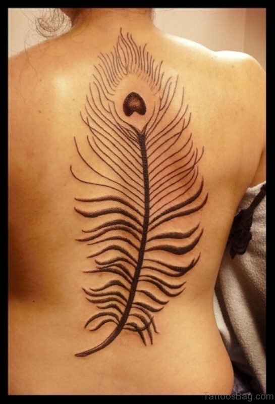 Feather Tattoo On Back