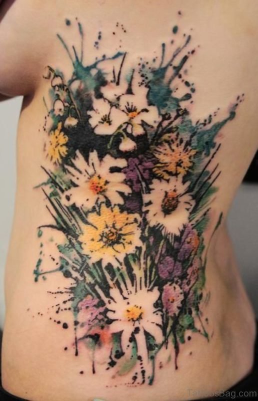 Flowers Tattoo On Back