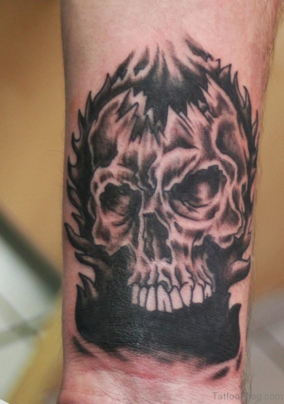 Fired Skull Tattoo