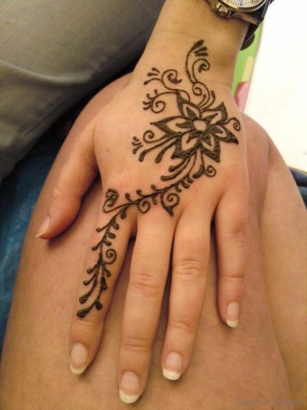 Floral Henna Flower Tattoo