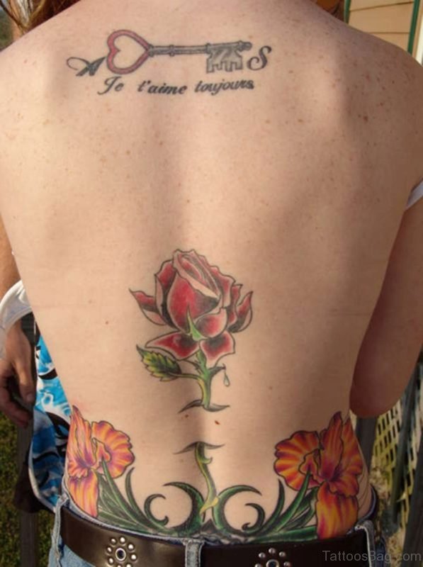 Flower And Arabic Tattoo