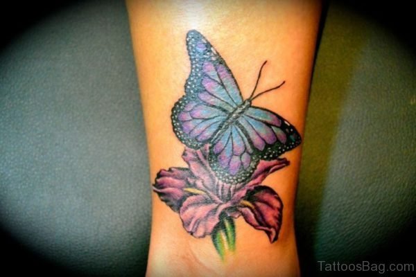 Flower And Butterfly Tattoo