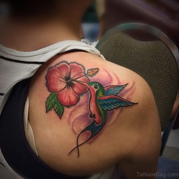 Flower And Hummingbird Tattoo Design
