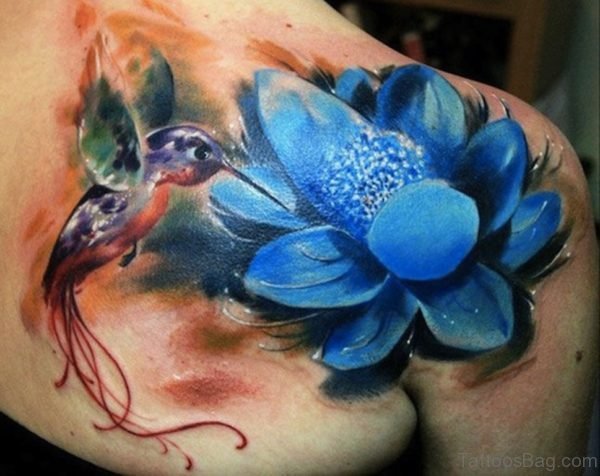 Flower And Hummingbird Tattoo