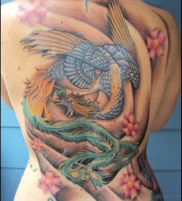 Flower And Phoenix Tattoo