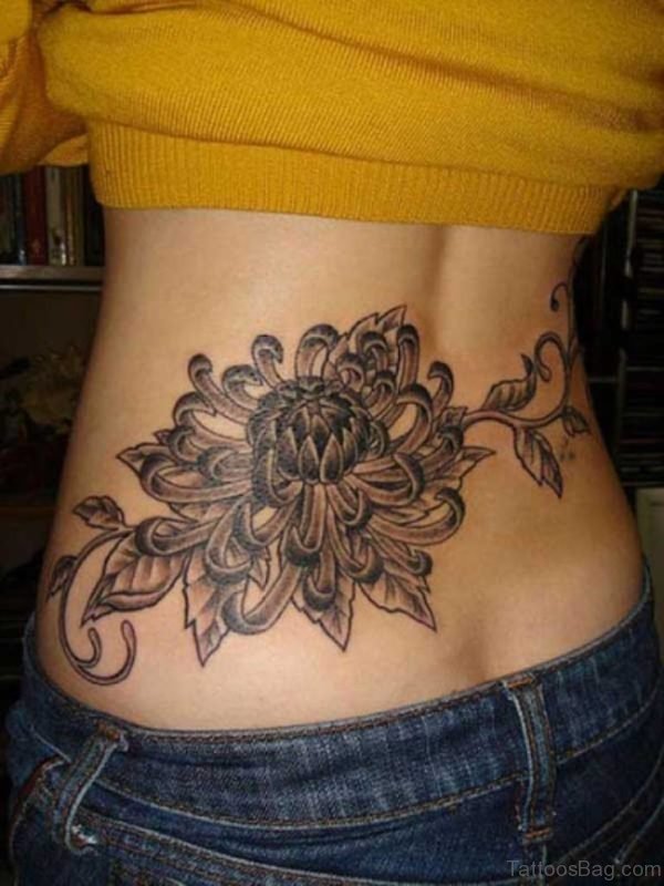 Flower Tattoo Design On Lower Back
