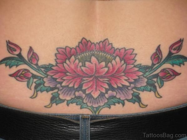 Flower Tattoo On Lower Back