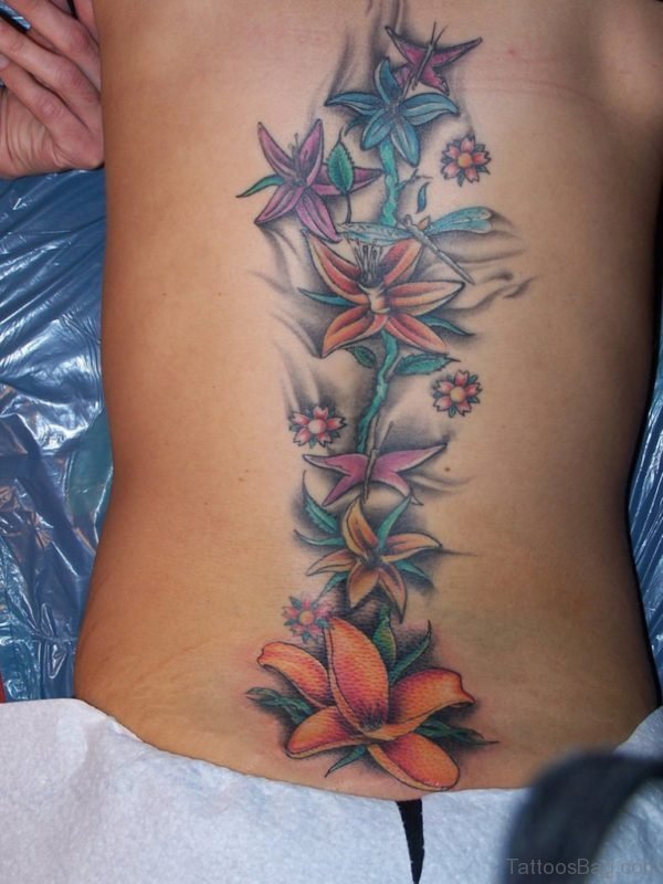 Flower Tattoo Design On Back
