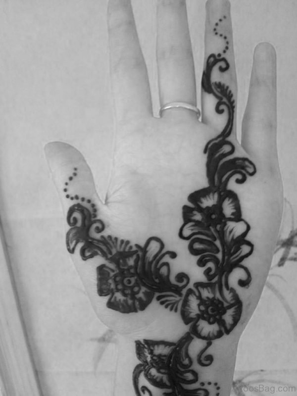 Flower Tattoo Design On Finger