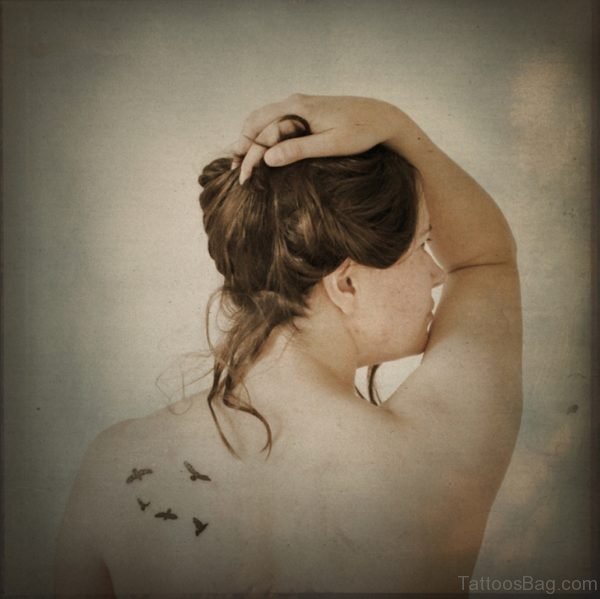 Flying Bird Tattoo On Back