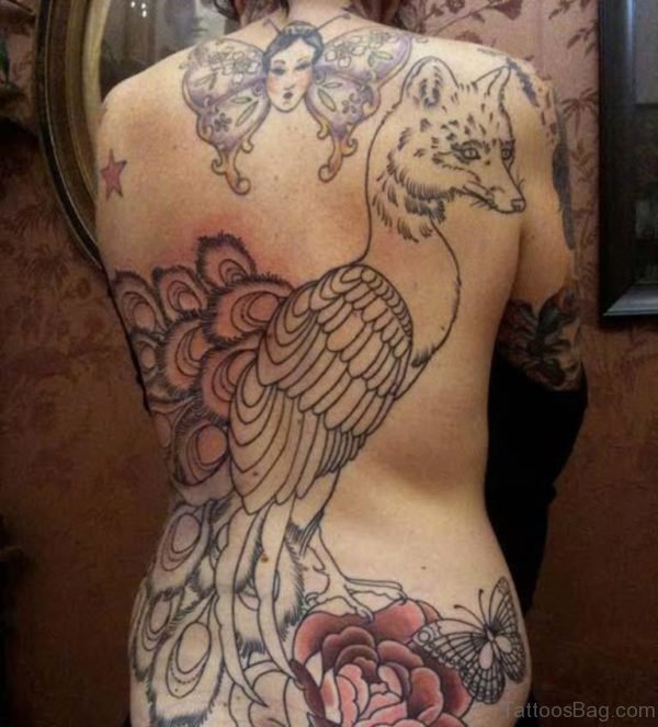 Fox And Rose Tattoo
