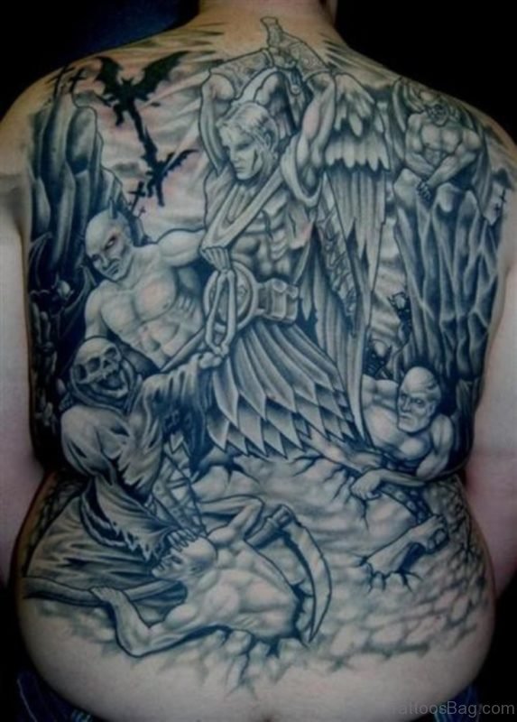 Horror Tattoo Design On Back