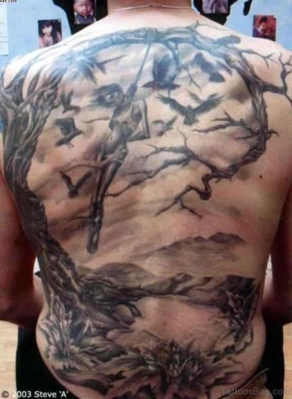 Full Back Horror Tattoo