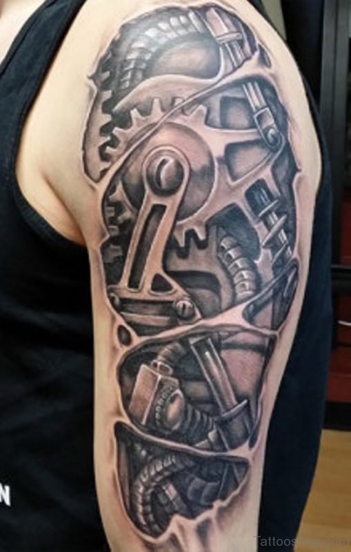 Funky Bio Mechanical Tattoo Design