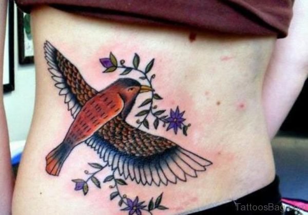 Funky Bird Tattoo On Back