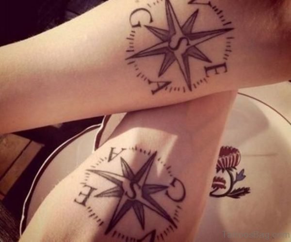 Funky Compass Tattoo