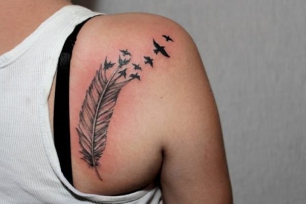 Funky Feather Tattoo