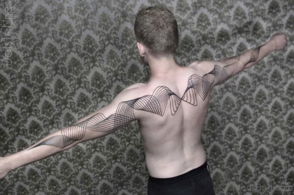 Geometric Arrow Tattoo On Back