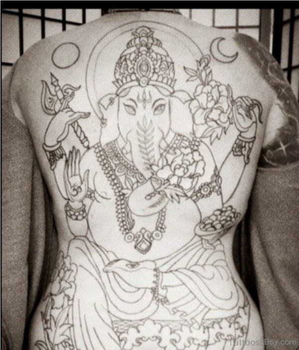 Ganesha Tattoo Design On Full Back