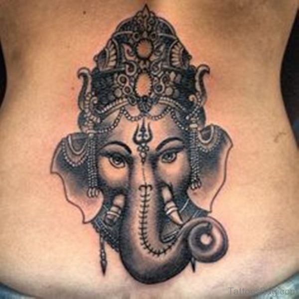 Ganesha Tattoo On Lower Back