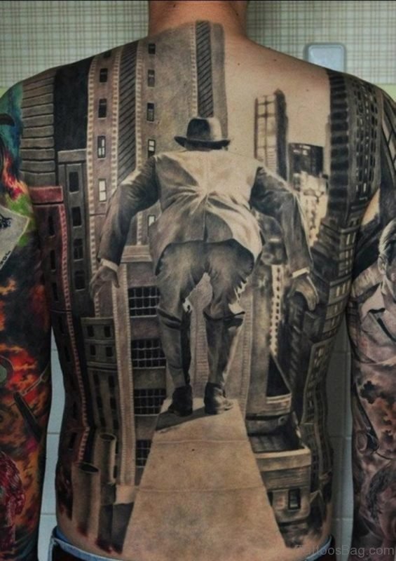 Graceful Full Back Tattoo