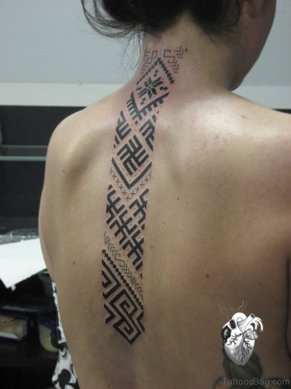 Geometric Back Tattoo