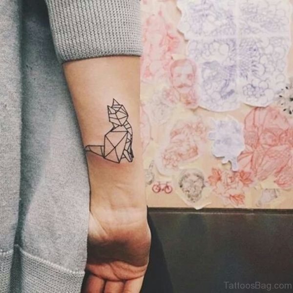 Geometric Cat Tattoo