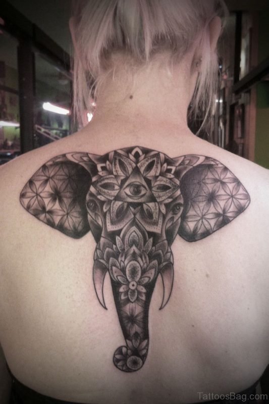 Geometric Elephant Tattoo