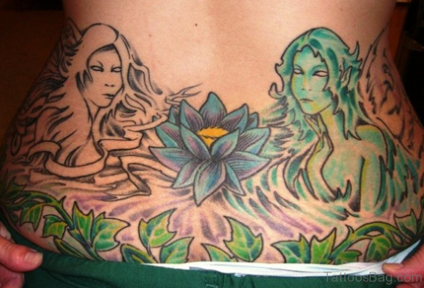 Girls And Lotus Tattoo